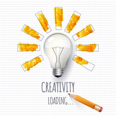 Fikir. İlerleme çubuğu, yaratıcılık yükleme tasarımını