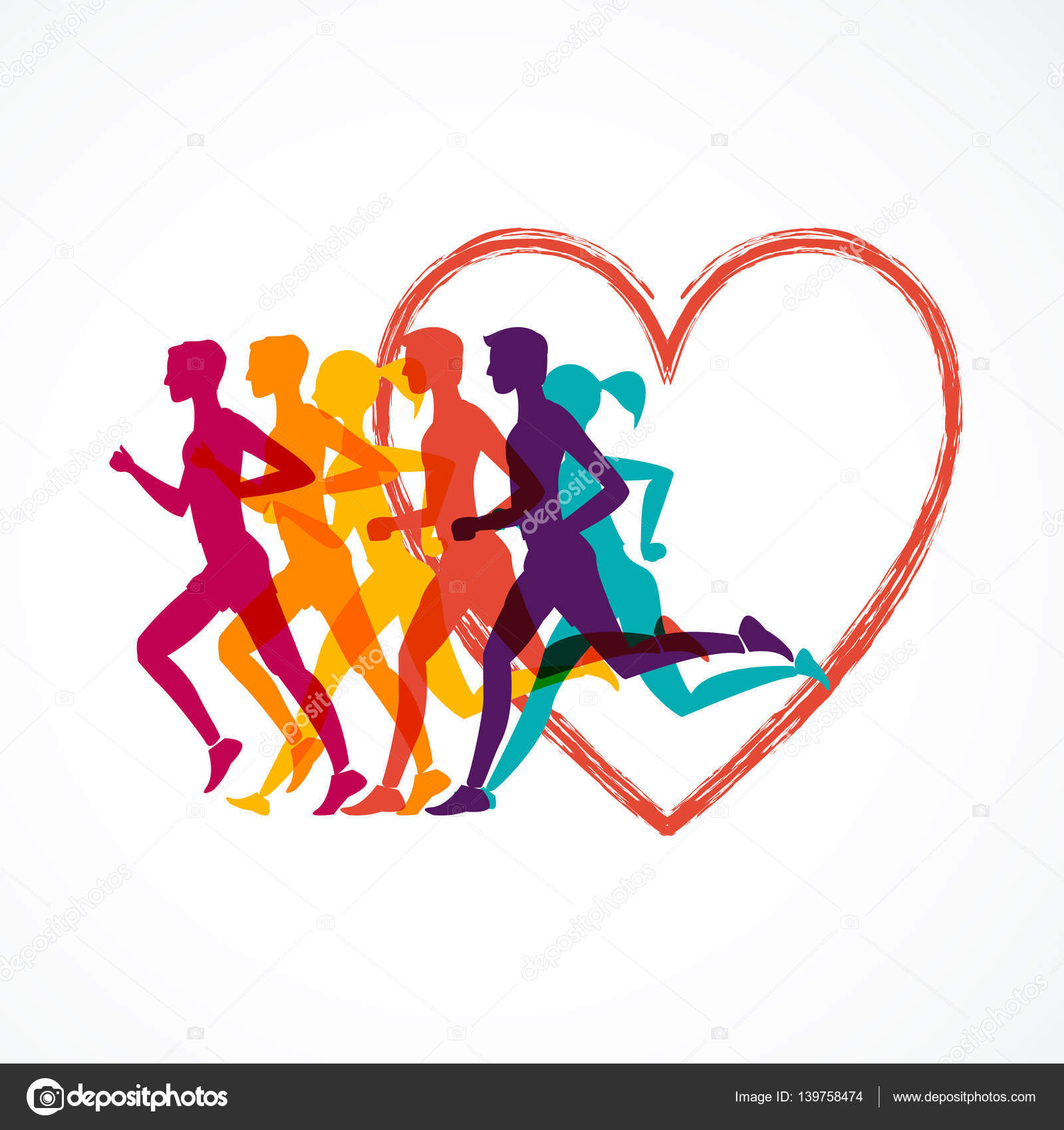 Running marathon, people run, colorful baner Stock Vector Image by  ©tatkuptsova #139758474