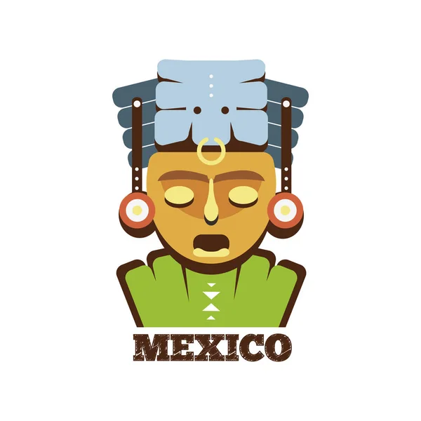 México Máscara maia — Vetor de Stock