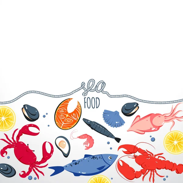 海鲜菜单背景 — 图库矢量图片