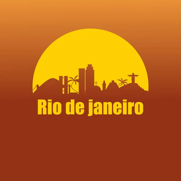 Edificios y monumentos de Río de Janeiro — Vector de stock