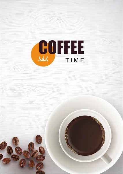 Coupe blanche de café noir — Image vectorielle