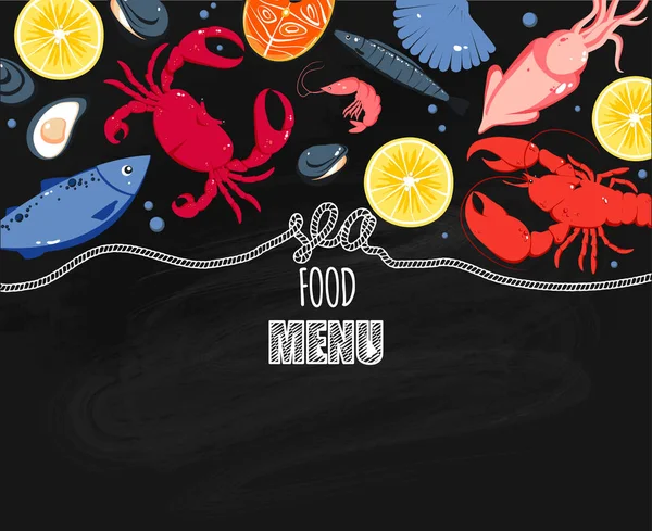 Fundo menu de frutos do mar — Vetor de Stock