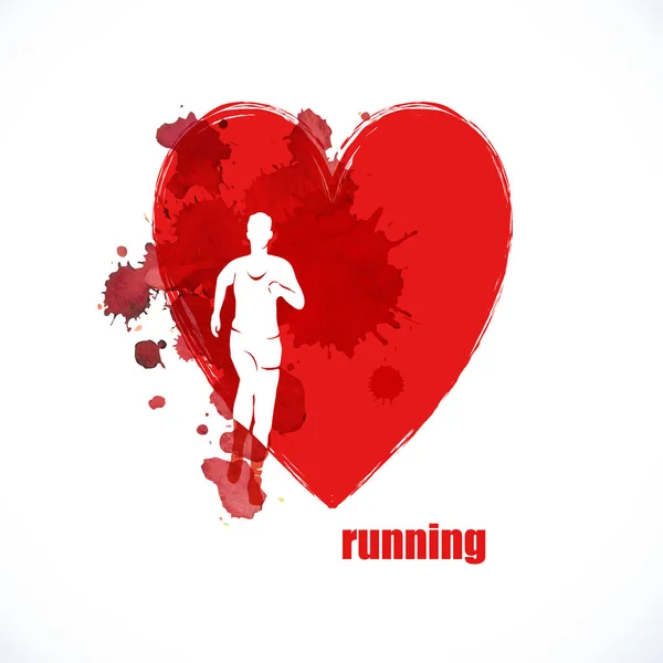 Corriendo maratón, la gente corre, banner colorido — Vector de stock