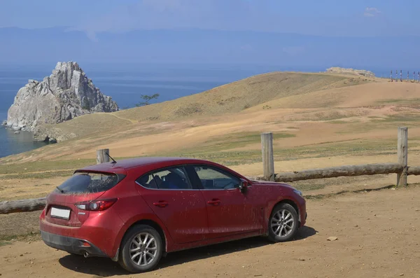 Mazda Coche Rojo Japonés Hatchback Generación — Foto de Stock