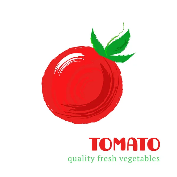 Frische Tomate isoliert auf weißem Hintergrund. — Stockvektor