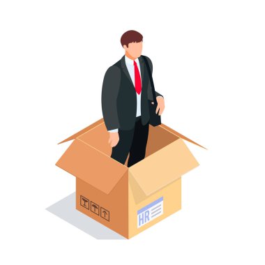 Beyaz arka plan üzerinde izole bir kutu içinde Yöneticisi.