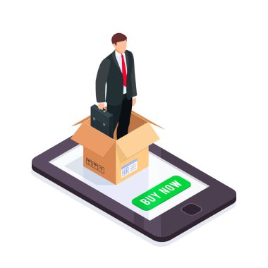 Beyaz arka plan üzerinde izole bir kutu içinde Yöneticisi.