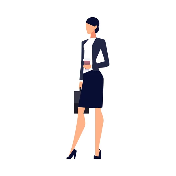 Femme d'affaires dans un style plat isolé sur fond blanc . — Image vectorielle