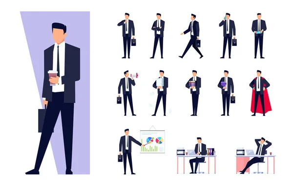 Set of business characters isolated on white background. — Stock Vector