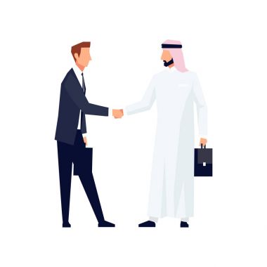 İşadamları el sallamak.