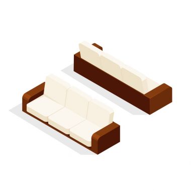 İzometrik kanepe izole.