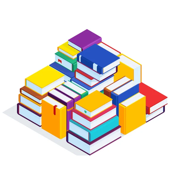 3d stack of books. — Stock Vector