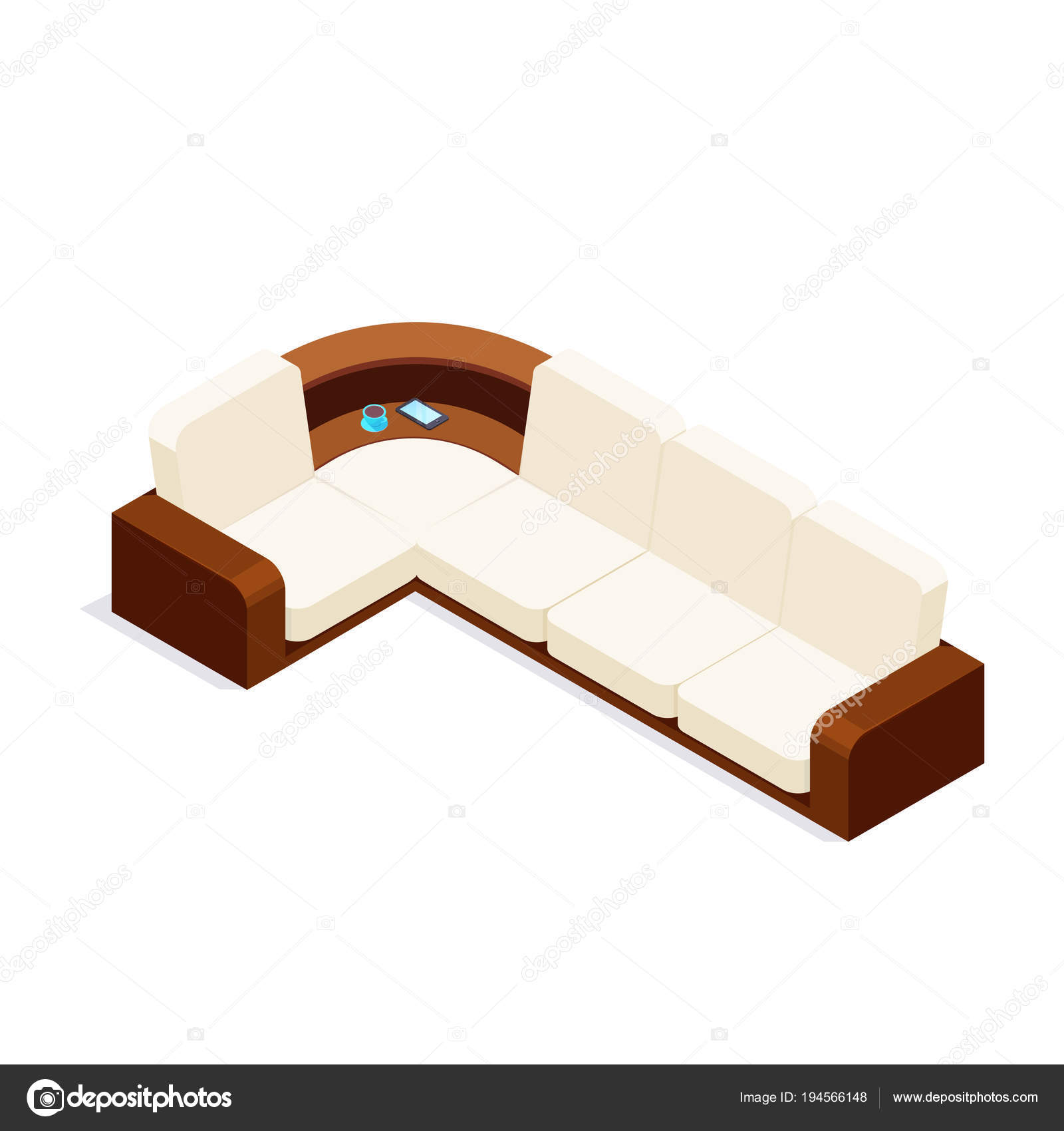 Isometric Sofa Isolated On White Background Stock Vector Isometric Sofa Isolated On White Background 3d Front View Office Furniture Interior Element Of Living Room Or Vector Ilration