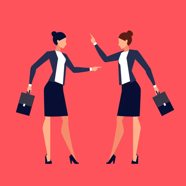 Quarrel entre duas mulheres de negócios . — Vetor de Stock