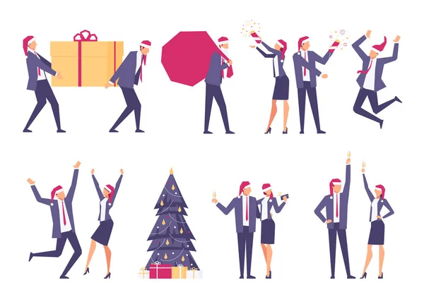 Conjunto de empresários de Natal . Vetores De Stock Royalty-Free