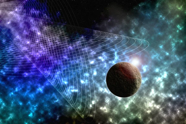 bir gezegen ve bir boş alan - oluşturulan bilgisayar galaksideki yıldız