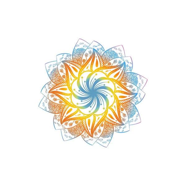 Mandala Dégradé Rond Sur Fond Blanc Élément Cercle Géométrique Illustration — Photo
