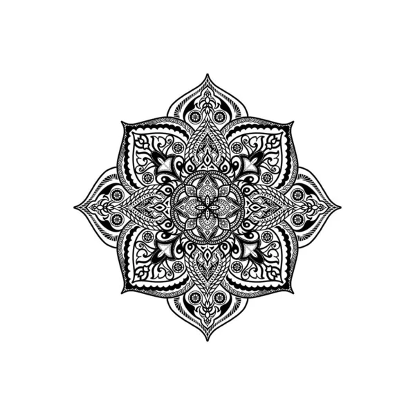 Diseño Abstracto Del Patrón Mandala Étnico Blanco Negro Telón Fondo —  Fotos de Stock