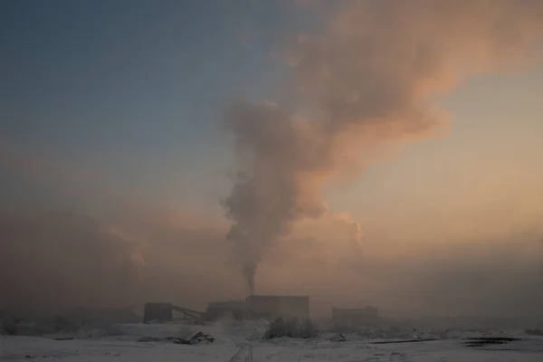 Poluição da fumaça fábrica — Fotografia de Stock