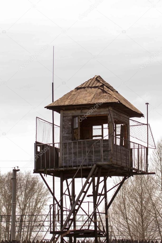 observation tower in an abandoned prison