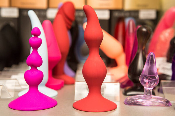 sex toys on display in the store