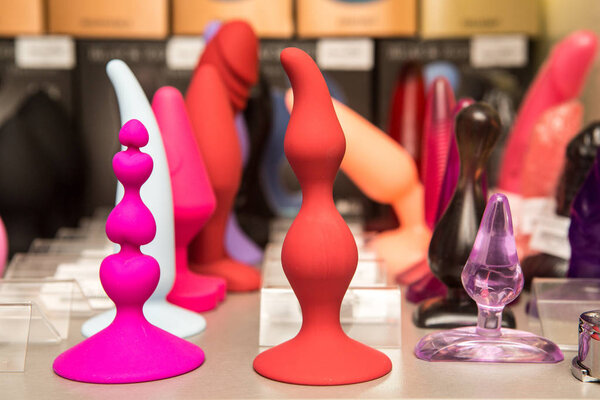 sex toys on display in the store