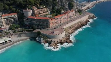 Hava görüntüsü. Güzel, Fransa, gezinti güvertesi Anglais, Cote d azur.