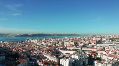 Hava görüntüsü. Portekiz, Lizbon Alfama Lizbon 'un en eski bölgesidir..