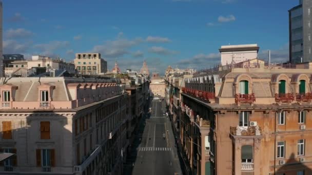 Vista aerea. Genova Città Vecchia Paesaggio urbano . — Video Stock