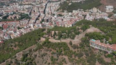 Malaga şehrinin hava manzarası, Endülüs, İspanya.