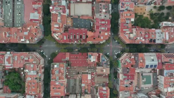 Luftaufnahme. Overhead-Ansicht von barcelona eixample. — Stockvideo