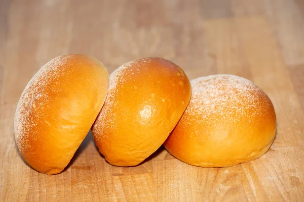 Três Pães Hambúrguer Brioche — Fotografia de Stock