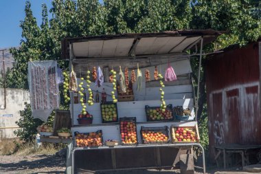 Rich roadside fruit offerings in Armenia clipart