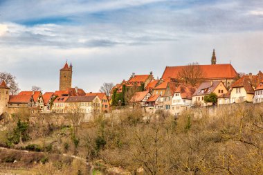 Rotenburg ob der Tauber Almanya 'da romantik bir sokakta