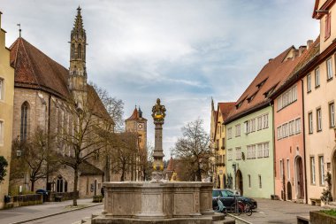 Rotenburg ob der Tauber Almanya 'da romantik bir sokakta