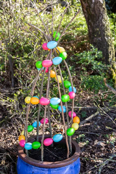 Colorful Easter Arrangement Entrance — Stock Photo, Image