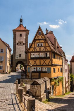 Ortaçağ Rothenburg ob der Tauber, Bavyera 'da Poenlein' de