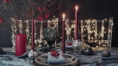 Noel Masası Ayarları İçin Aydınlatma Mumları