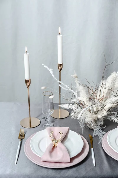 New Year's setting table — Stock Photo, Image