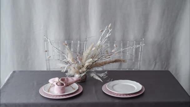 Timelapse Creating Easter Table Setting — Stock Video