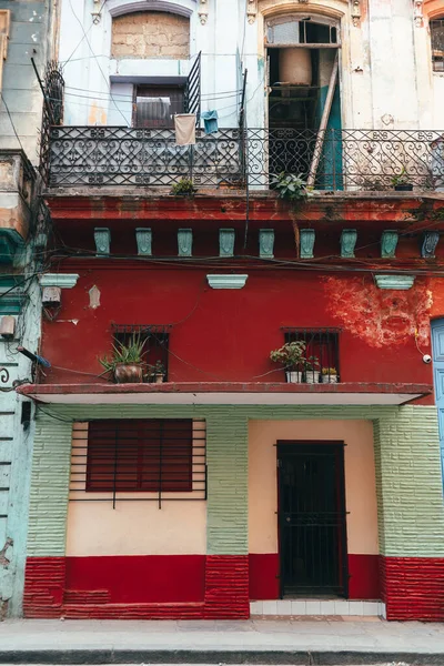 Calles Casas Atardecer Habana Vieja Cuba Con Lugareños — Foto de Stock