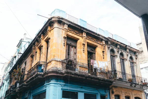 Calles Casas Atardecer Habana Vieja Cuba Con Lugareños — Foto de Stock