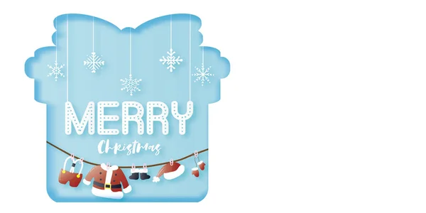 Joyeux Noël Dans Style Coupe Papier Illustrations Vectorielles — Image vectorielle