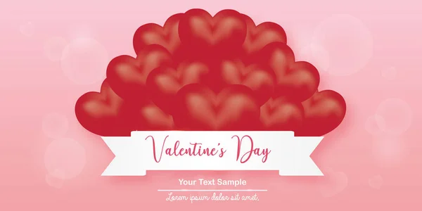 Valentinstag Mit Herzen Und Niedlichem Amor Auf Rosa Hintergrund Vektorillustration — Stockvektor