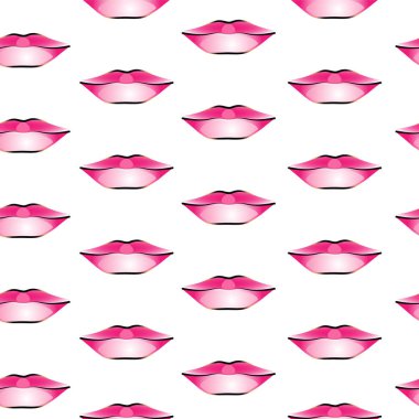Pembe dudak biçiminde kusursuz desen, tekstil ve ambalaj kağıdı dekoru, kozmetik ürünleri tasarımı.
