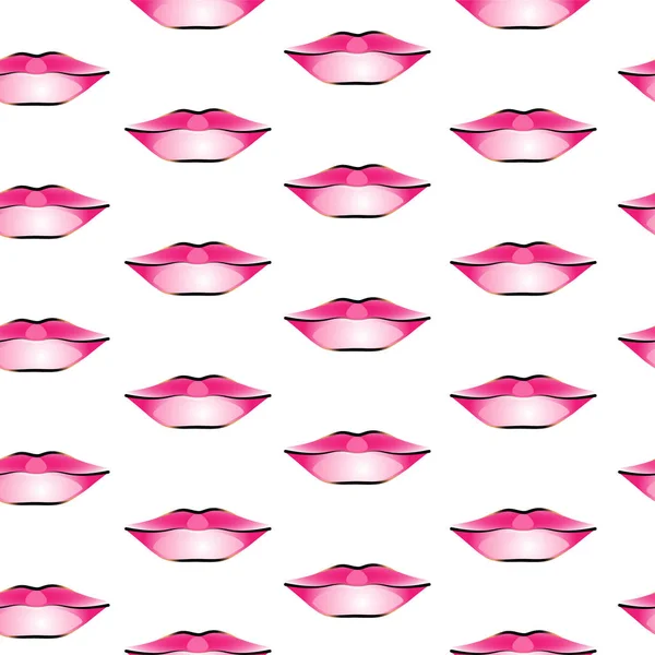 Seamless Pattern Element Form Pink Lips Decor Textiles Wrapping Paper — 스톡 벡터