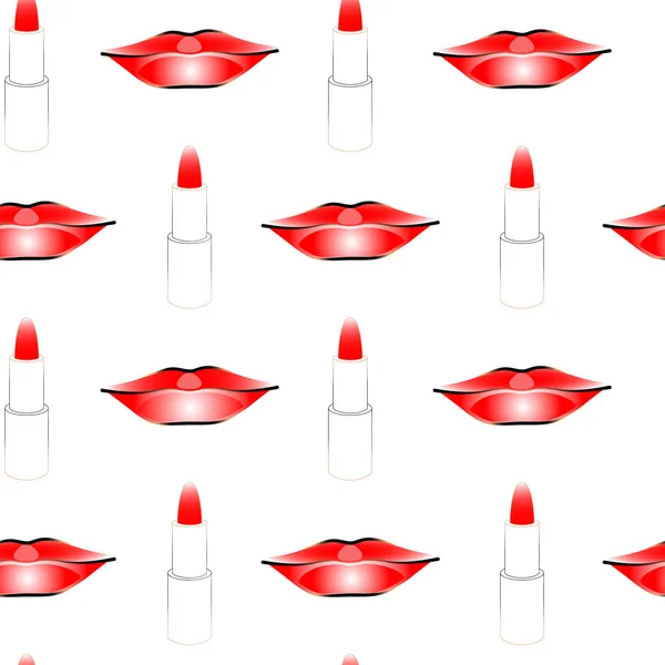 Nahtloses Muster Mit Elementen Form Von Lippenstift Dekor Zum Einwickeln — Stockvektor