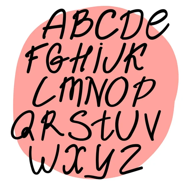 Alphabet Anglais Écrit Main Isolé — Image vectorielle