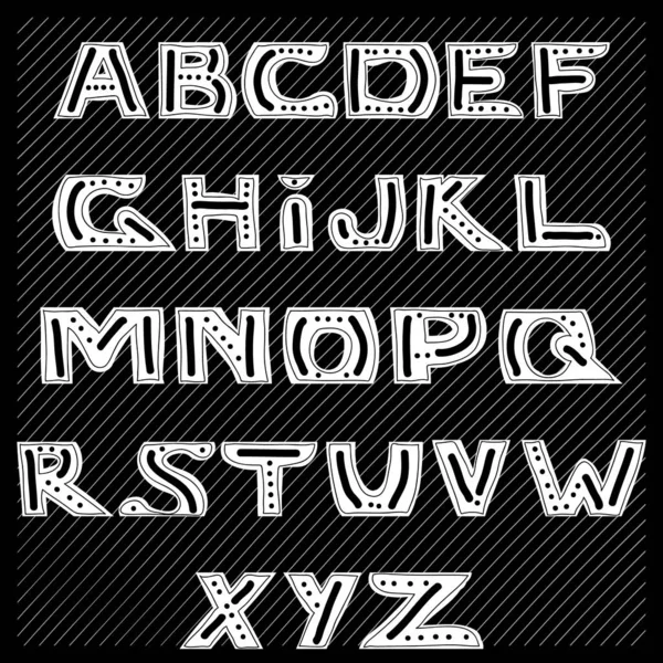 Alphabet Latin Dessiné Main Lettres Isolées Pour Faciliter Utilisation Dans — Image vectorielle